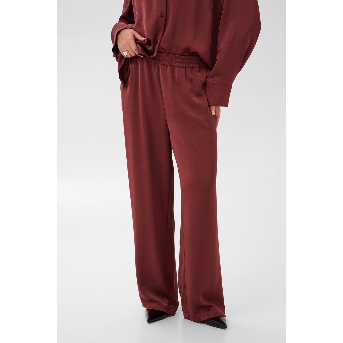 Pantalon casual rouge port, KAFFE CURVE