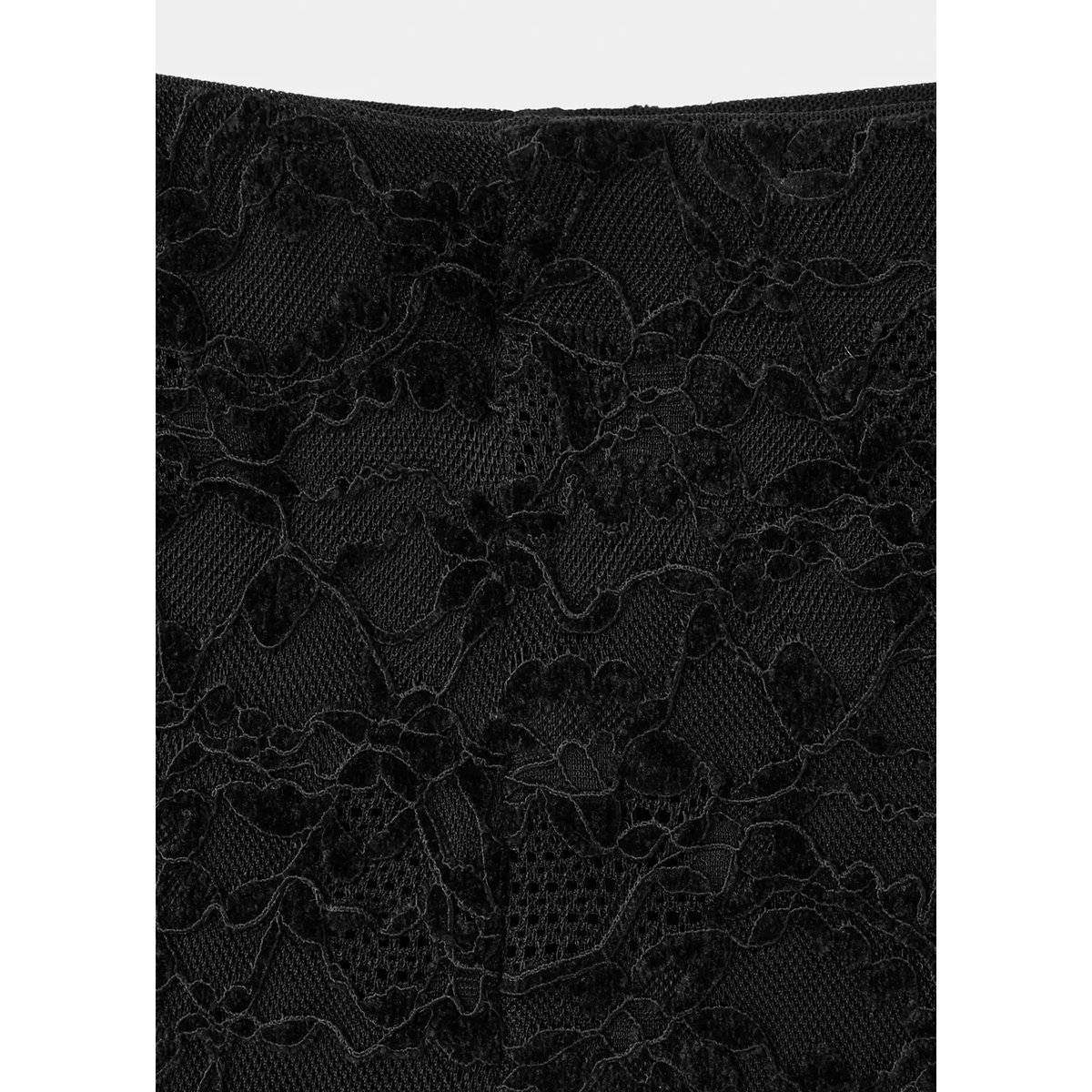 Pantalon en dentelle semi-transparent noir, MANGO