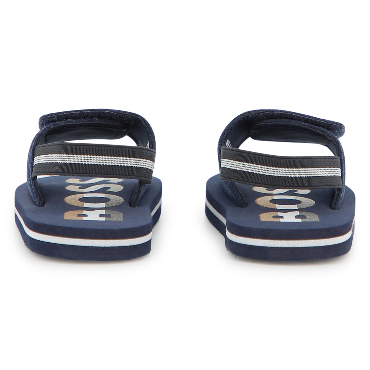 Claquettes à fermeture par bandes auto agrippantes bleu cargo, BOSS KIDSWEAR