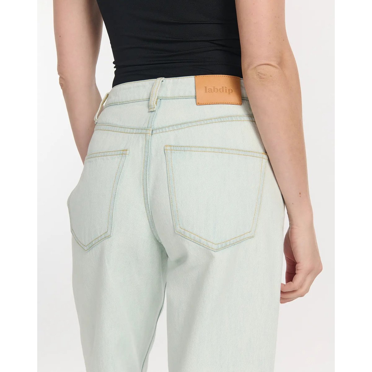 Jeans large taille moyenne long blue-ish white, LABDIP