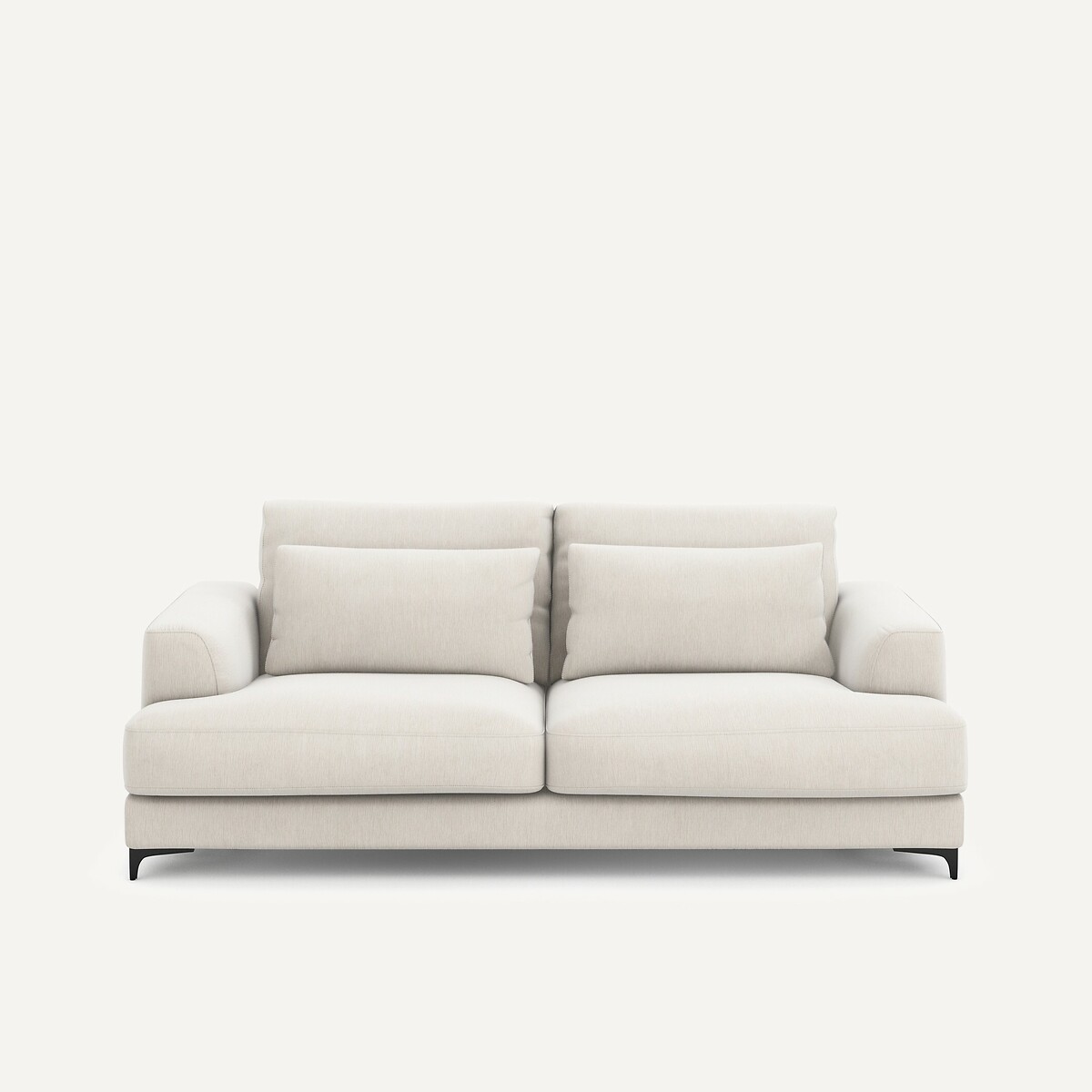 Canapé 3P convertible velours chenille, Marsile blanc, AM.PM
