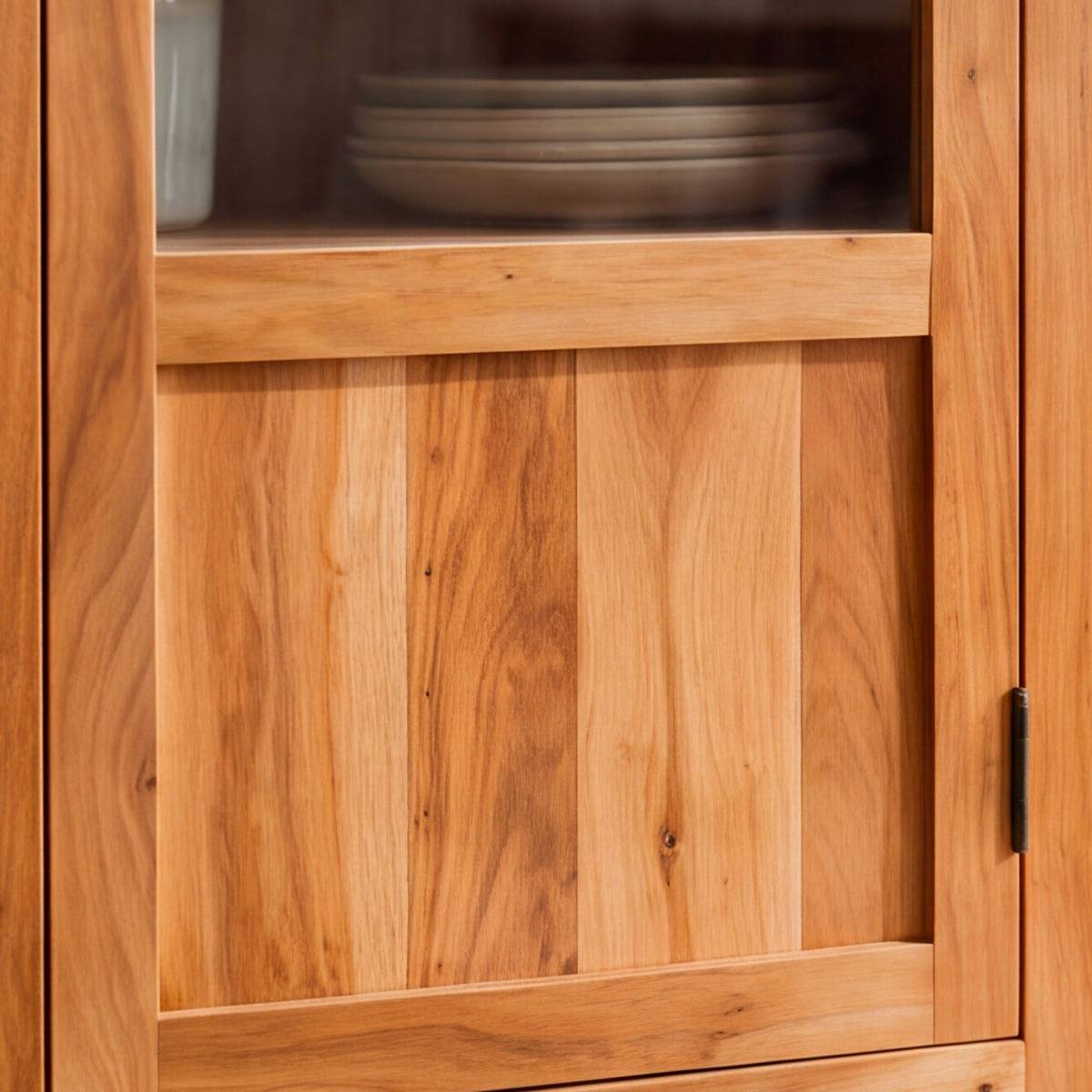 Vitrine en bois d'acacia  AURINA bois clair, MADE IN MEUBLES 