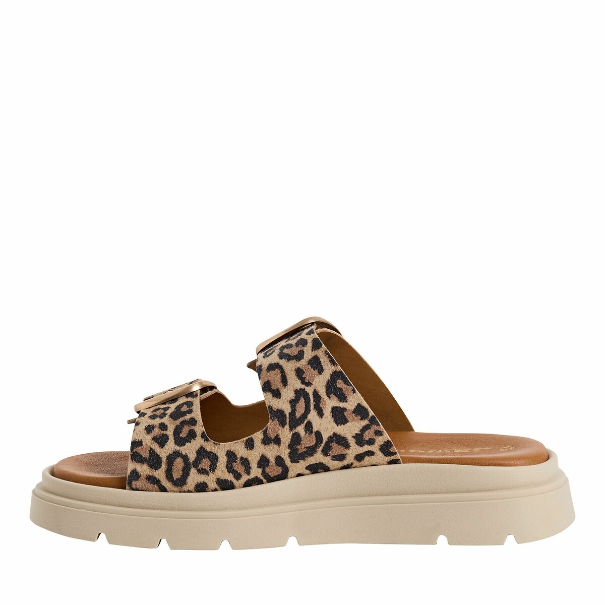 Mules chunky en cuir léopard, TAMARIS