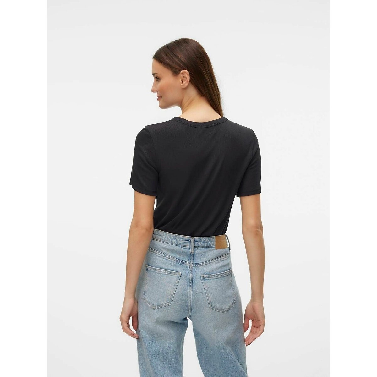 Crew Neck T-Shirt with Short Sleeves black, VERO MODA