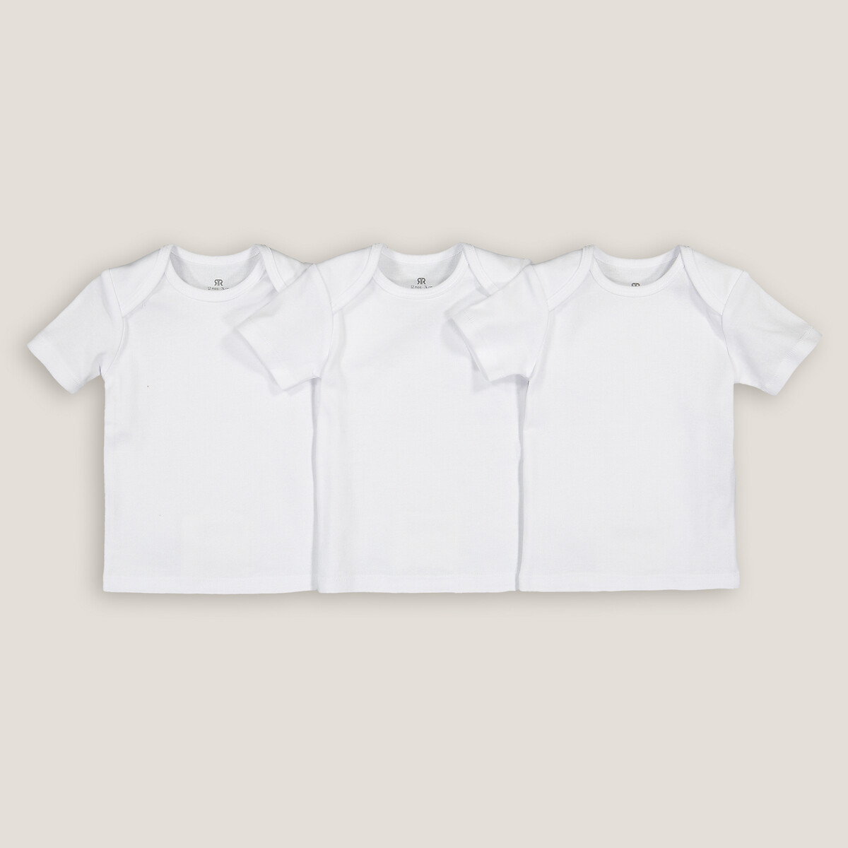 Lot de 3 maillot de corps coton bio blanc, LA REDOUTE COLLECTIONS