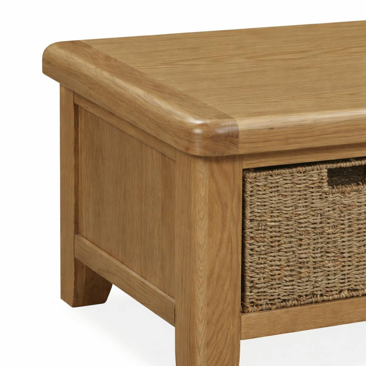 Table basse campagne chic avec 2 paniers de rangement VALMONT bois naturel, PIER IMPORT