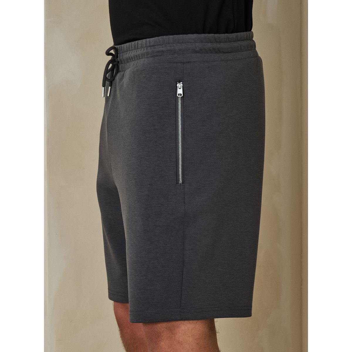 Short en jersey zippé gris anthracite, NEXT