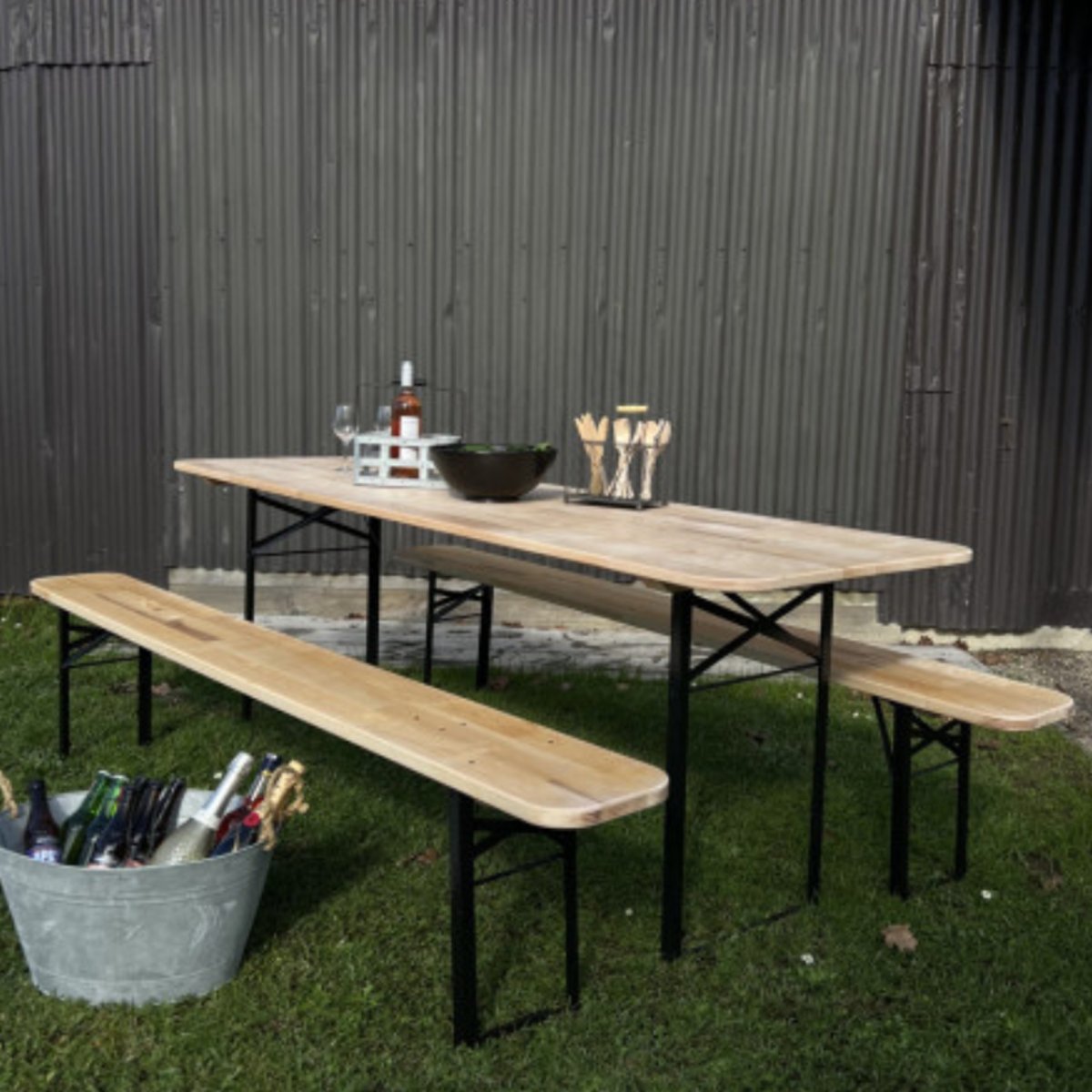 Table de brasserie en Bois 220 cm marron, ESSCHERT DESIGN