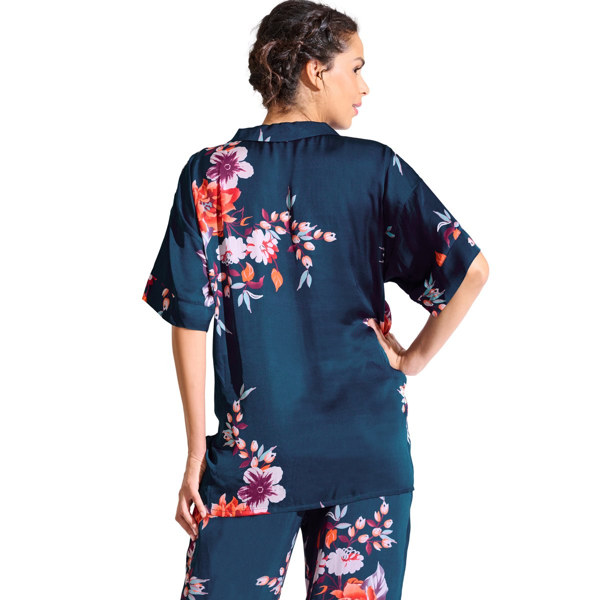 Haut pyjama chemise manches courtes AMARYLLIS bleu, LISCA