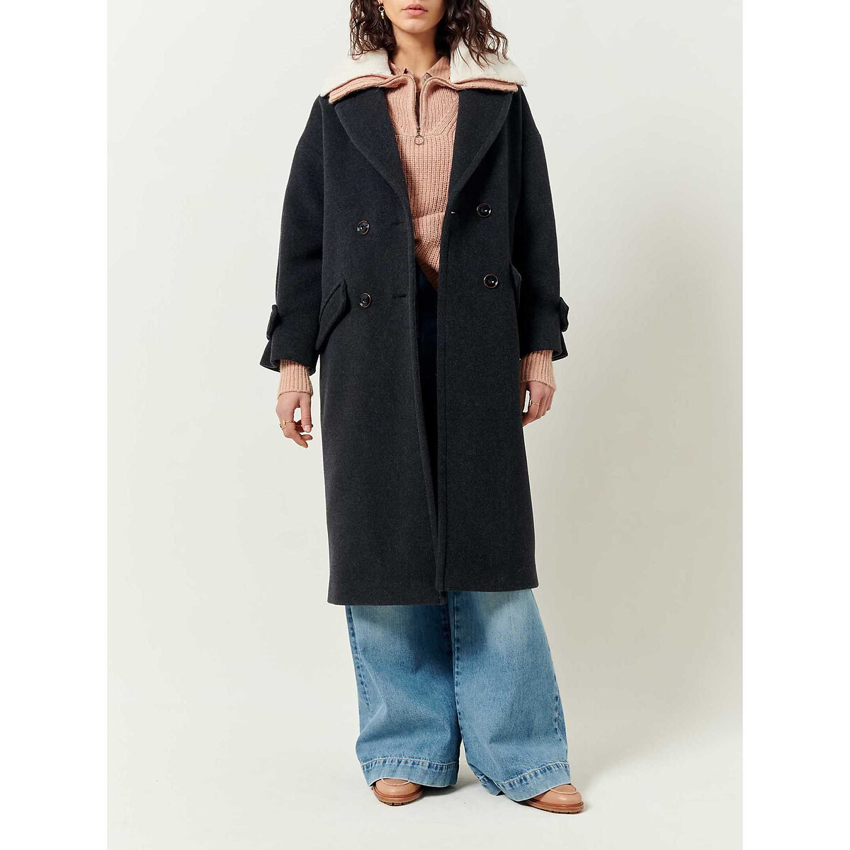 Manteau double boutonnage MIA gris, SESSUN