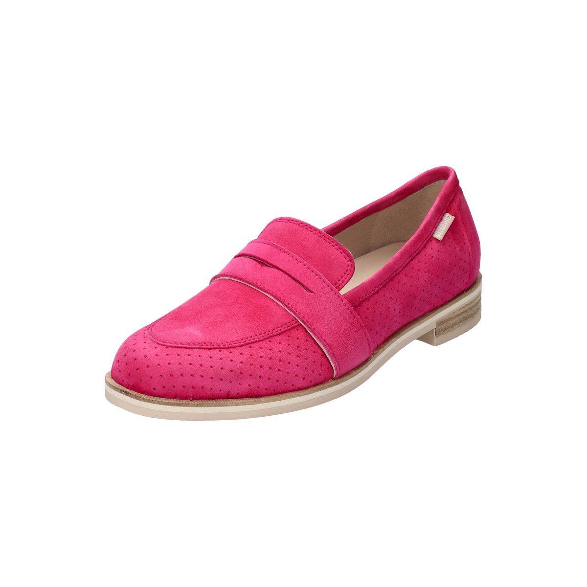 Mocassins en cuir HADELE PERF rose fuchsia 5142, MEPHISTO