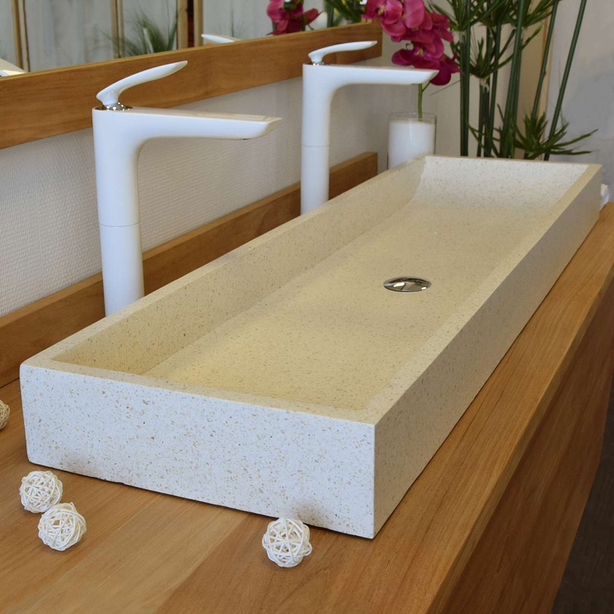 Vasque Atlantica en terrazzo crème, OCEAN LINE