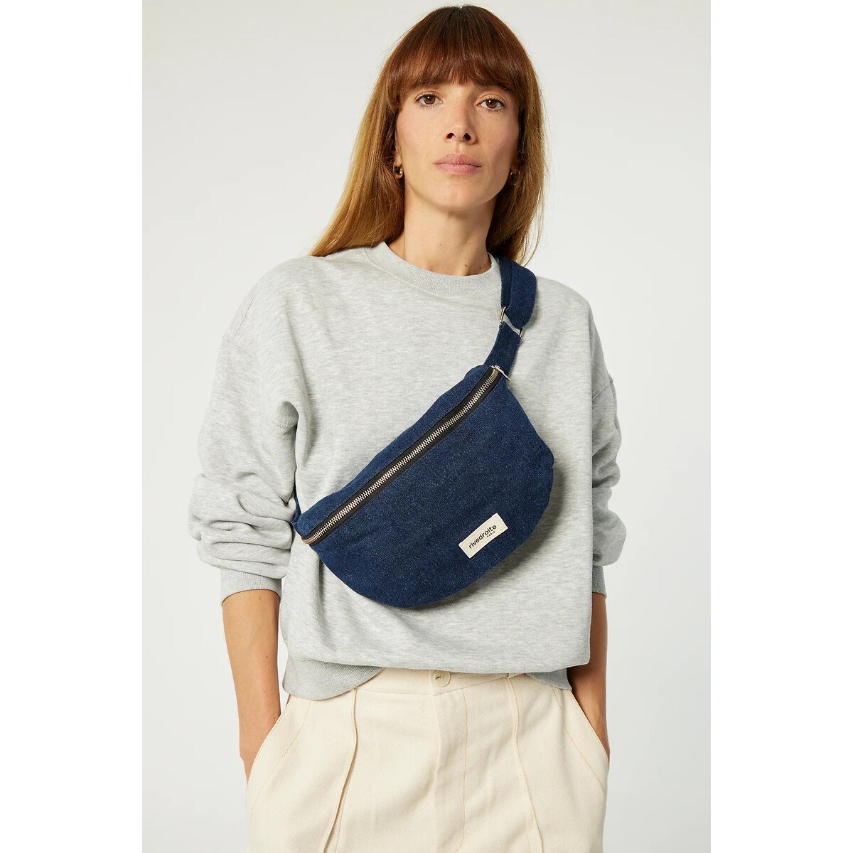 Sac banane denim zippé CUSTINE denim brut, RIVEDROITE