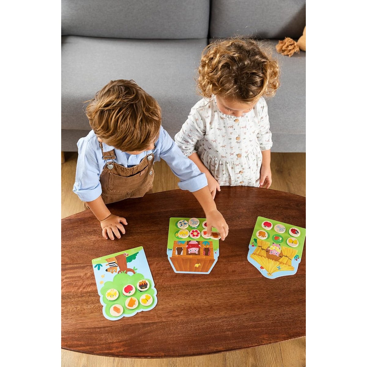 Mémo et Loto des 3 Petits Cochons vert, GOULA
