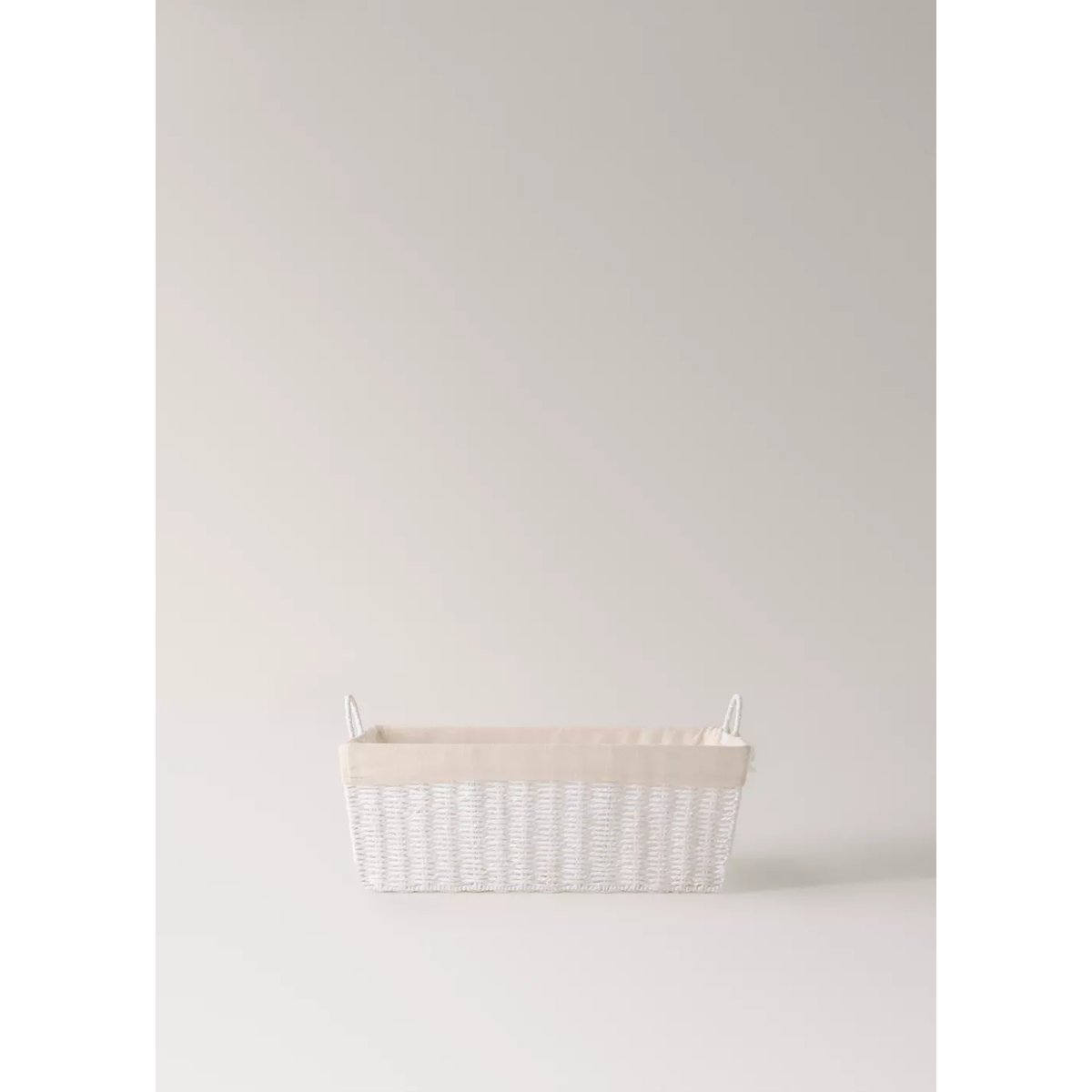 Panier à repasser avec tissu intérieur blanc, MANGO HOME