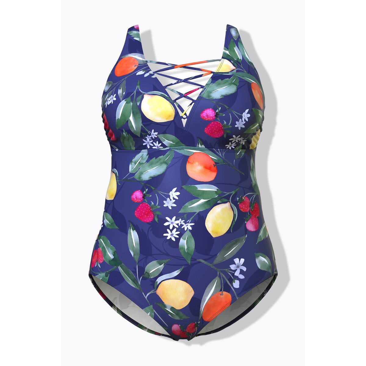 Maillot de bain, motif fruits bleu nuit, ULLA POPKEN