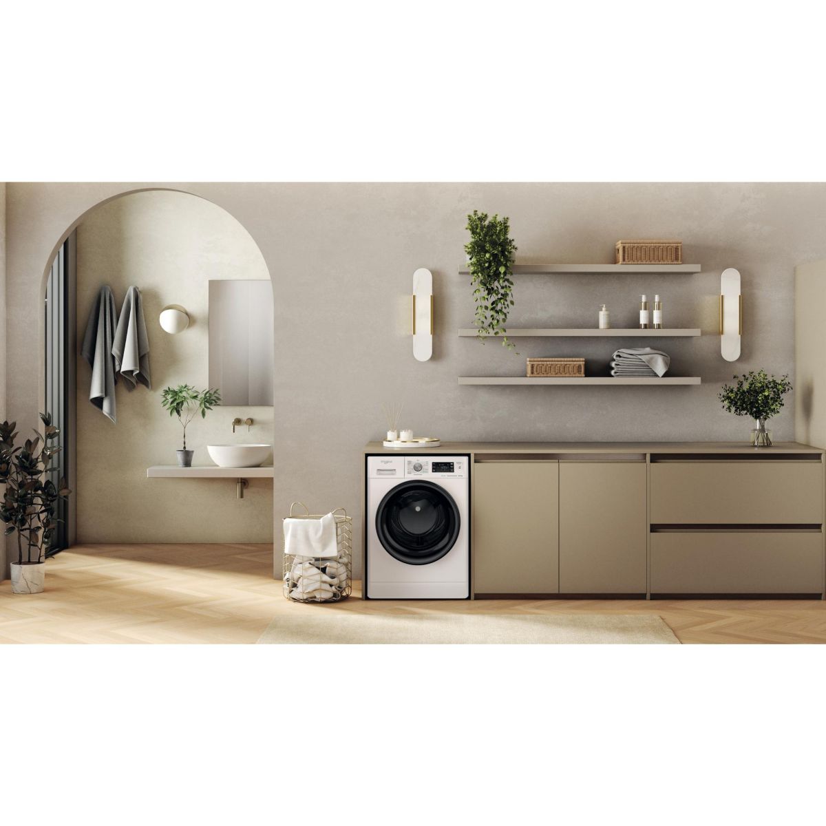 Lave linge séchant hublot FFWDB864489BVFR couleur unique, WHIRLPOOL