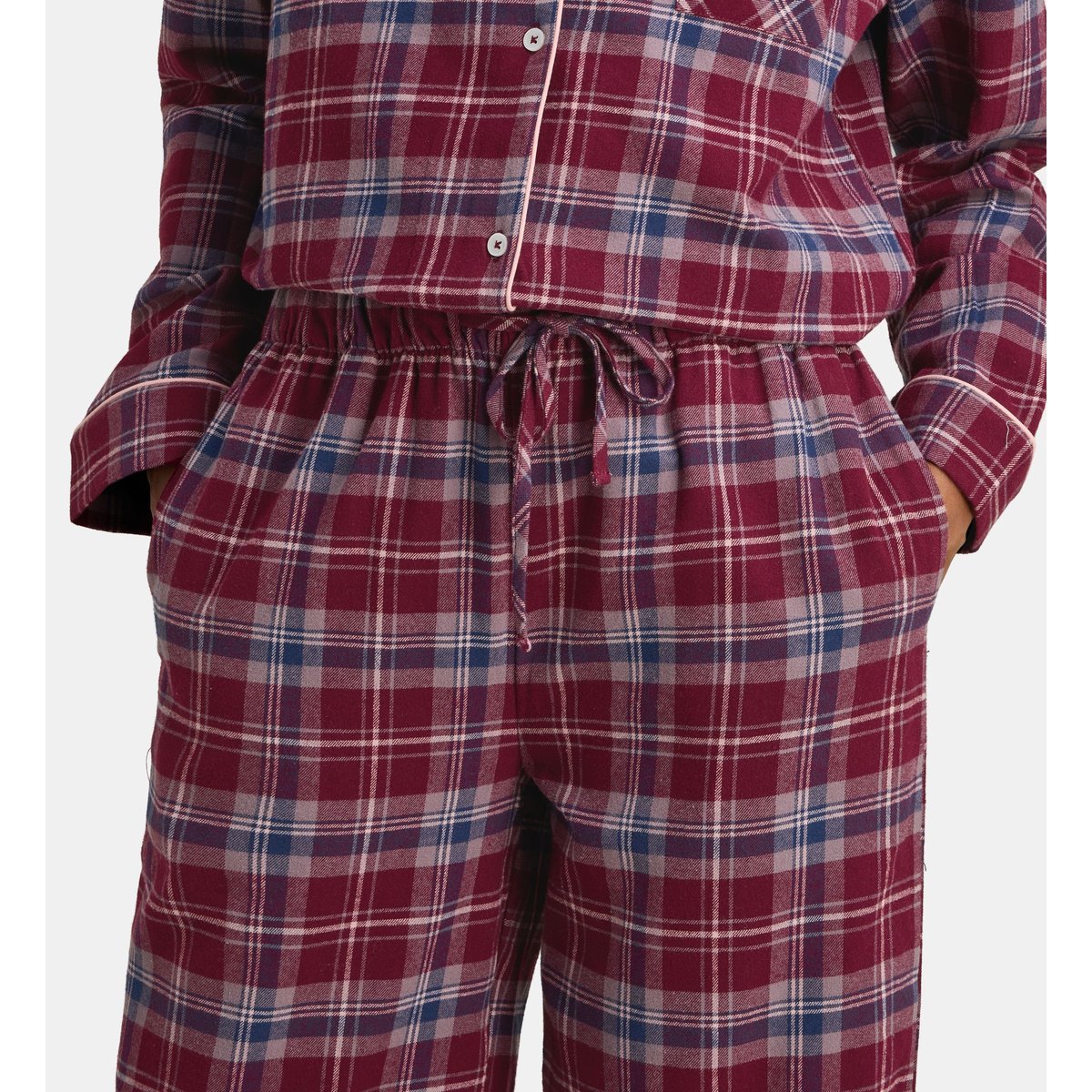 Pyjama long dassila en coton flanelle multicolore, GALERIES LAFAYETTE