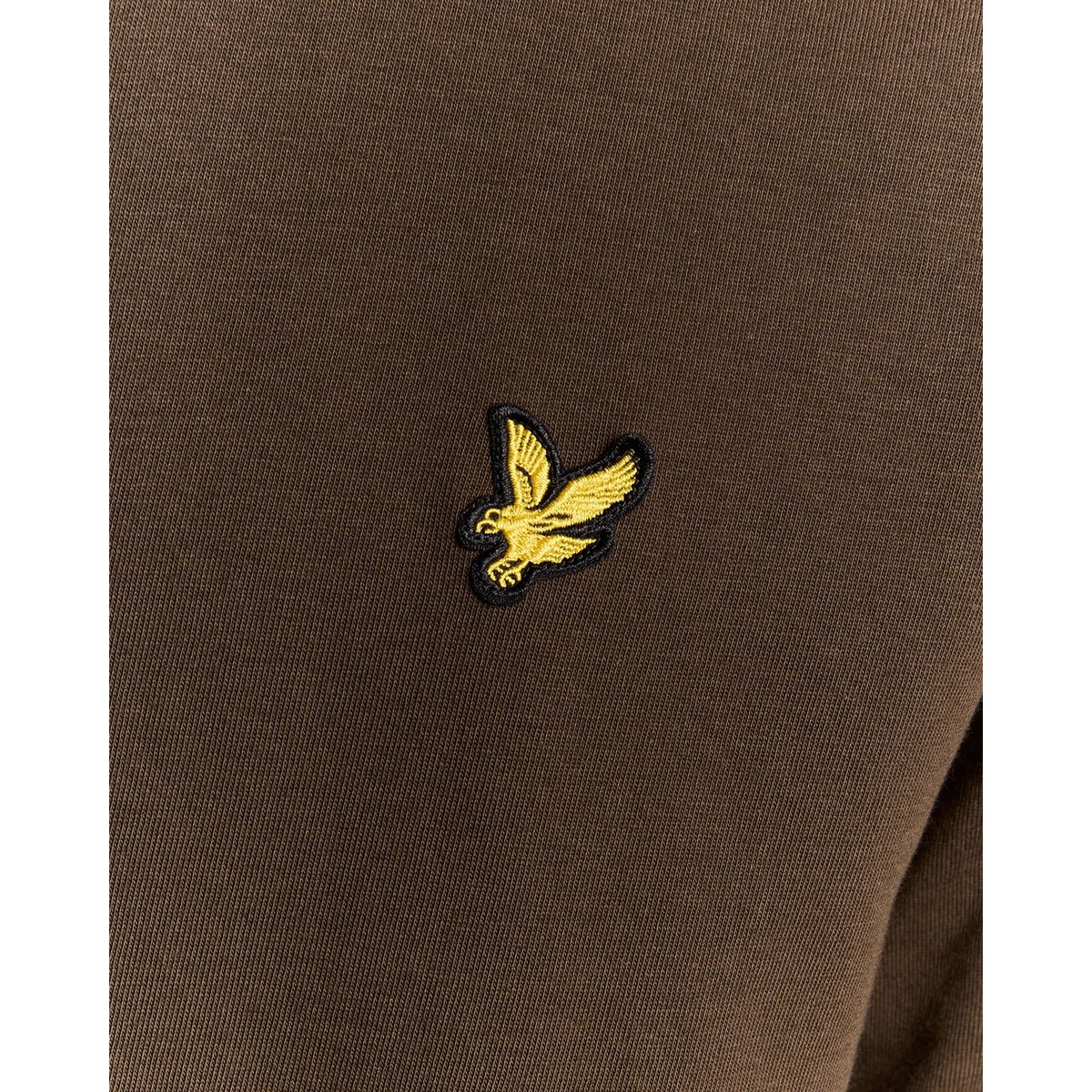 T-shirt en coton col rond vert olive, LYLE & SCOTT
