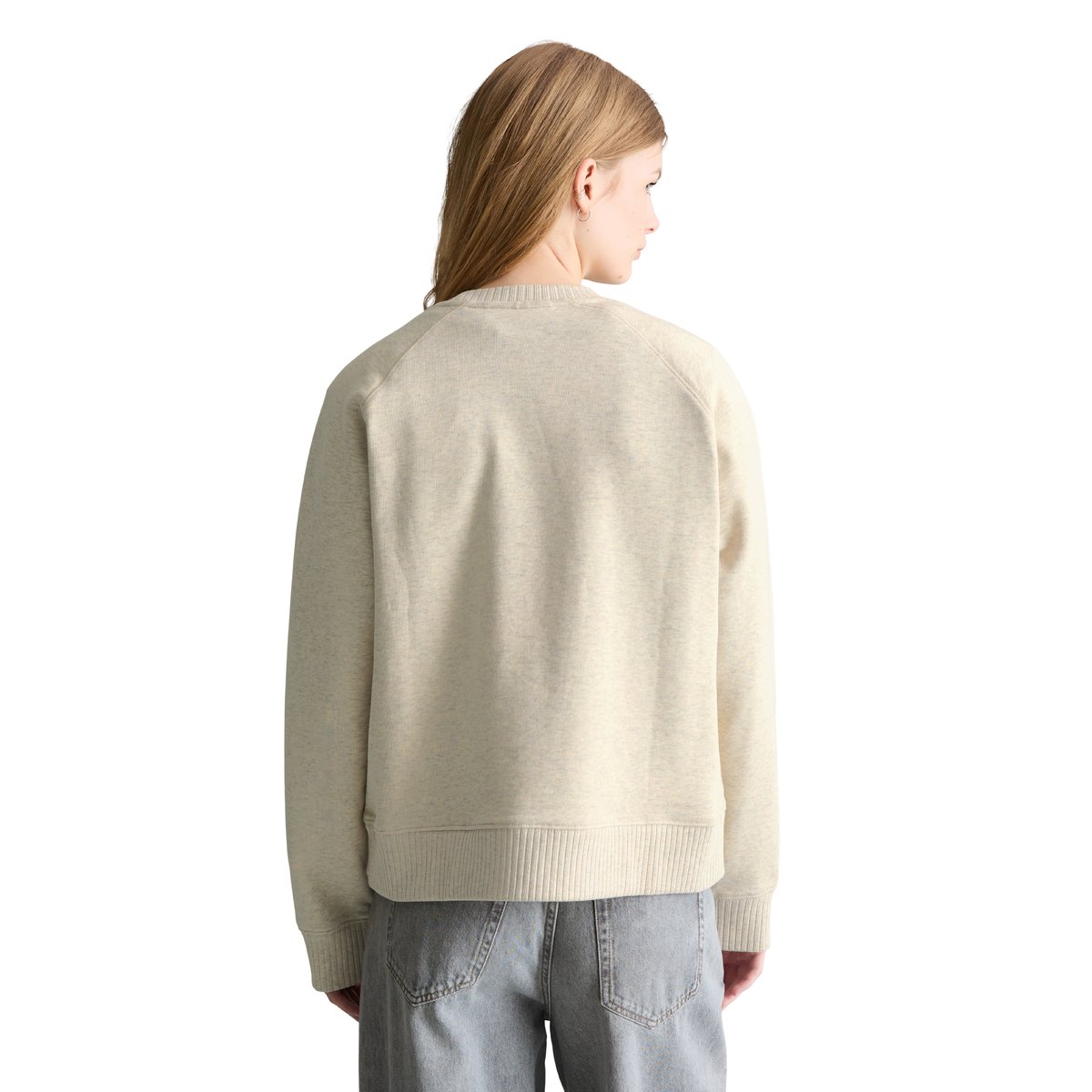 Sweat-shirt DfC relaxed avec poignets en tricot côtelé blanc naturel, MARC O’POLO DENIM