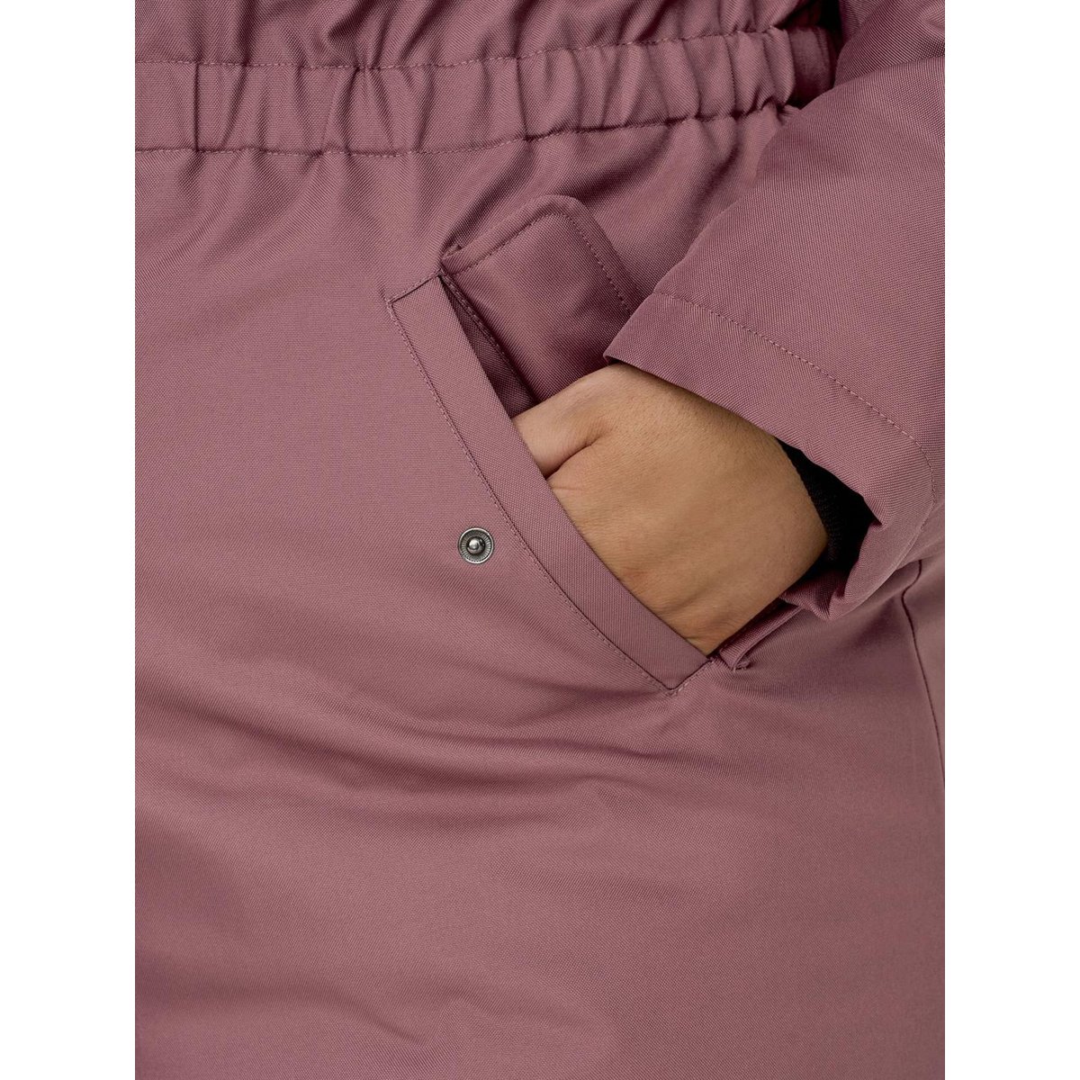 Parka mi-longue à capuche rose - rose brown, ONLY CARMAKOMA