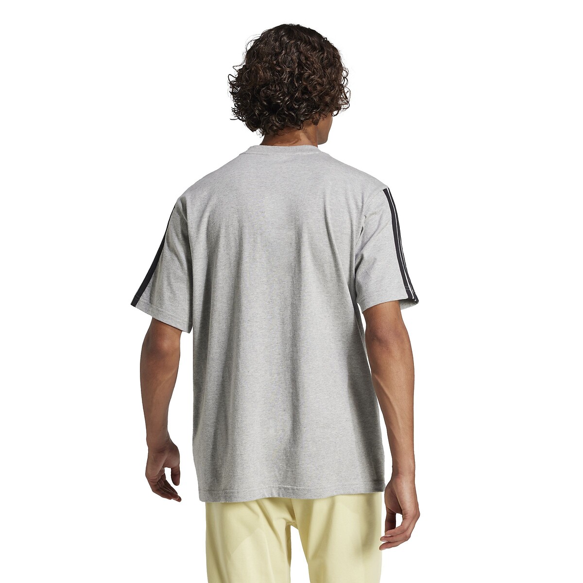T-shirt manches courtes Essentiel 3 bandes gris chiné, ADIDAS SPORTSWEAR