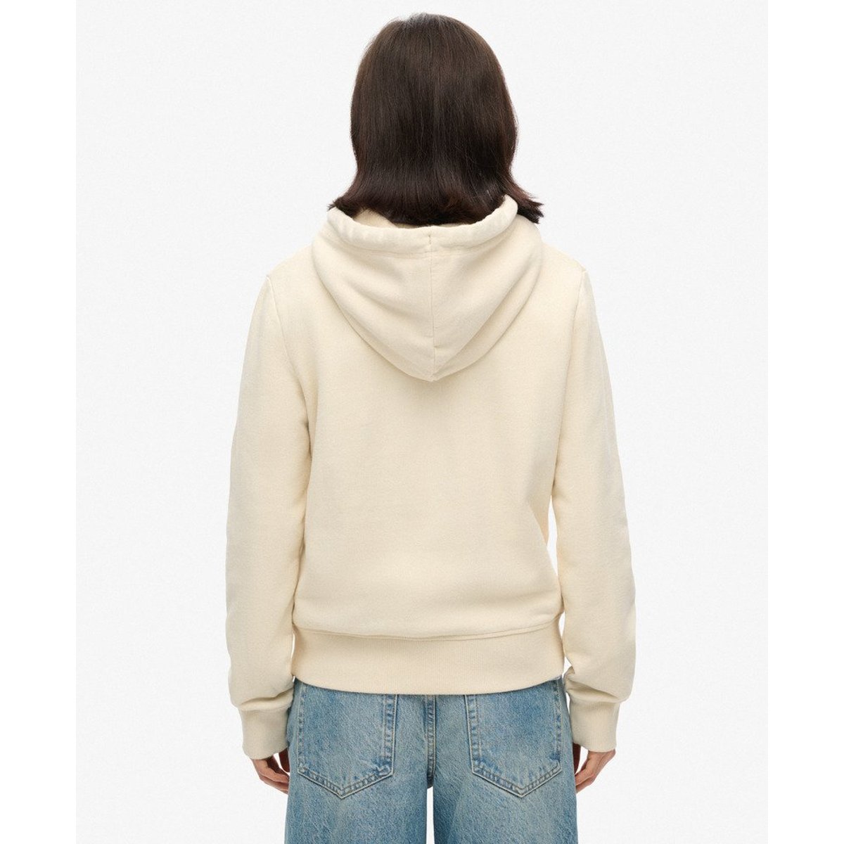 Sweat à capuche Premium Script Entry beige crème tapioca, SUPERDRY