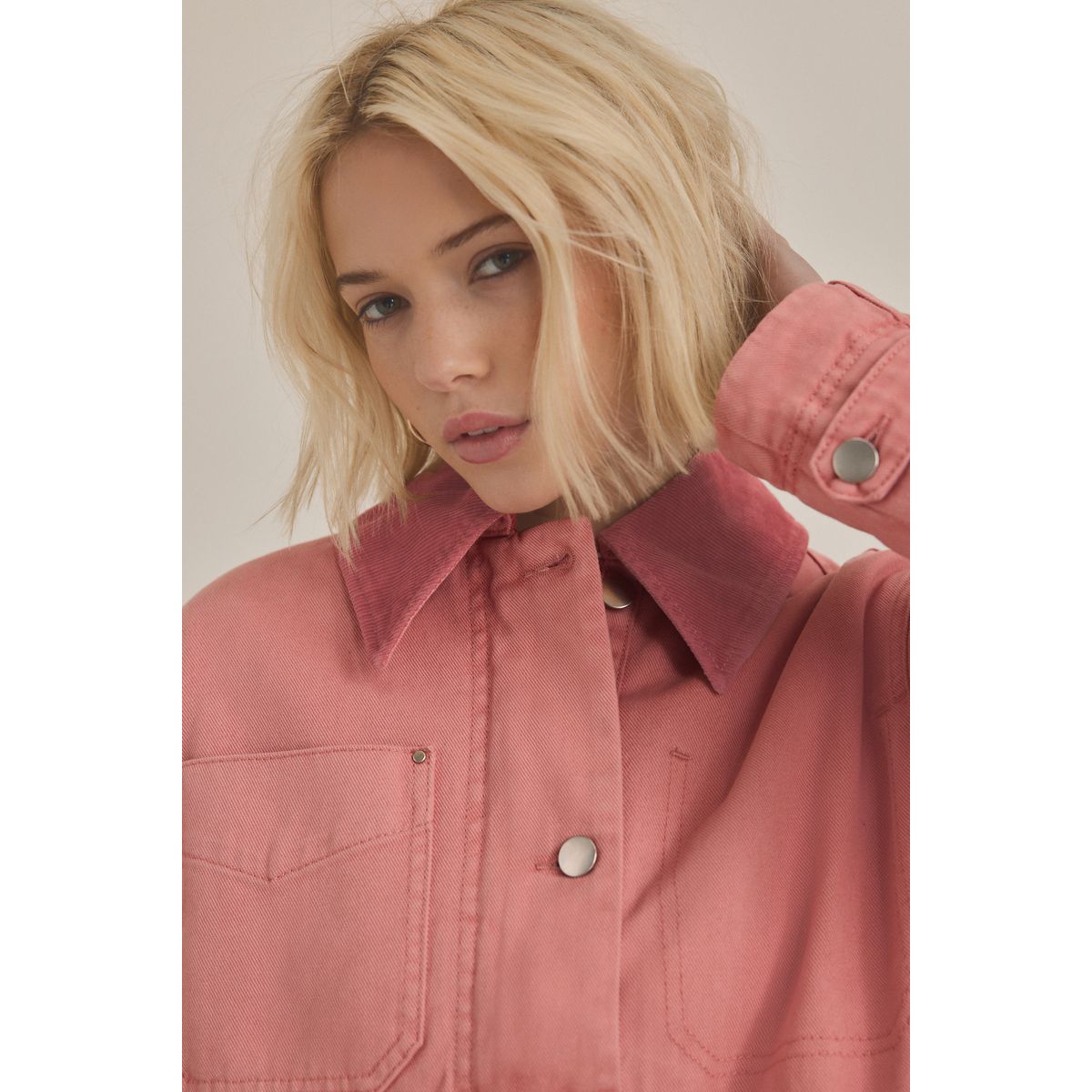 Veste avec col côtelé rose, NEXT