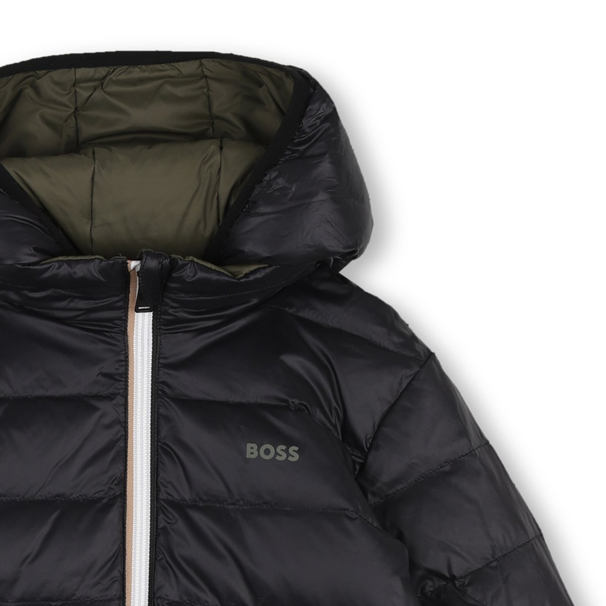 Doudoune réversible olive, BOSS KIDSWEAR