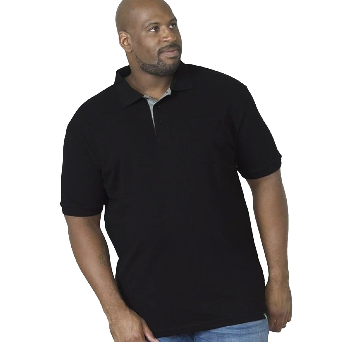 Polo uni manches courtes GRANT noir, DUKE