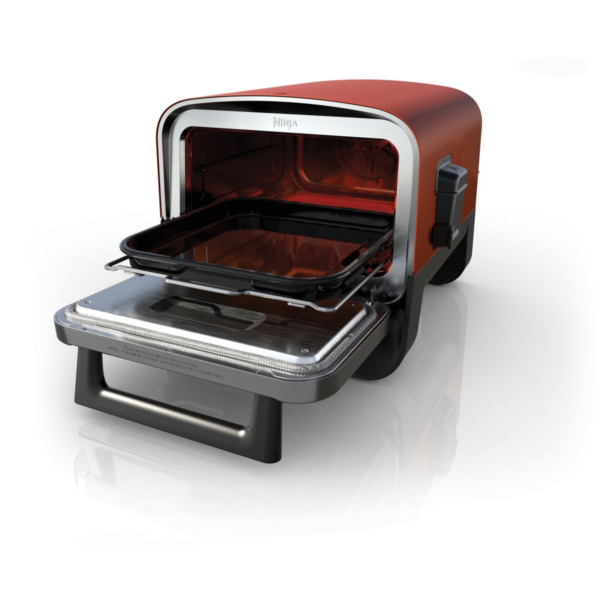 Four à pizza électrique Woodfire OO101EU orange inox, 1 pizza 30 cm, préchauffage 15 min, jusqu'à 370°C couleur unique, NINJA