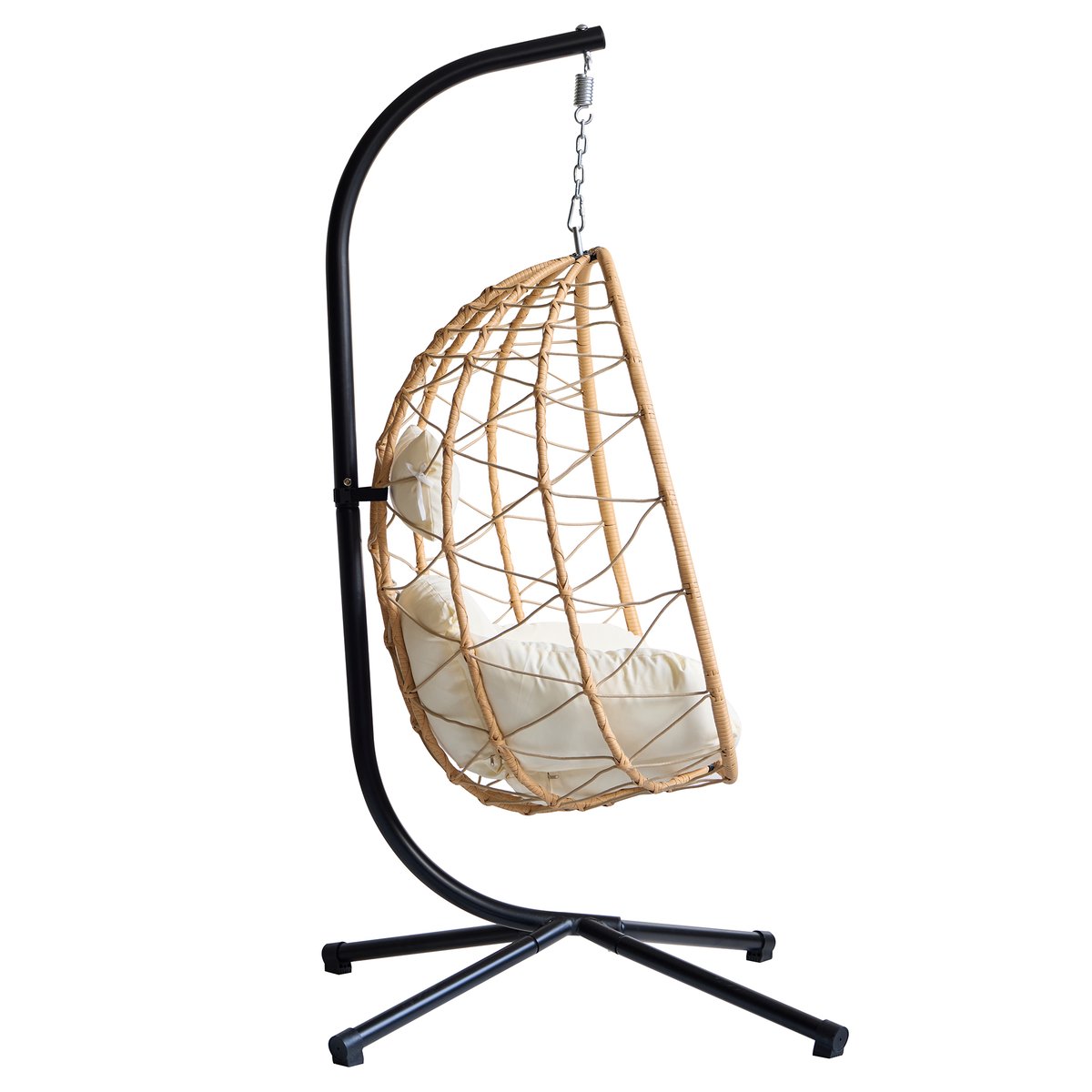 Fauteuil suspendu, rotin et métal, VENICE marron, NORDLYS
