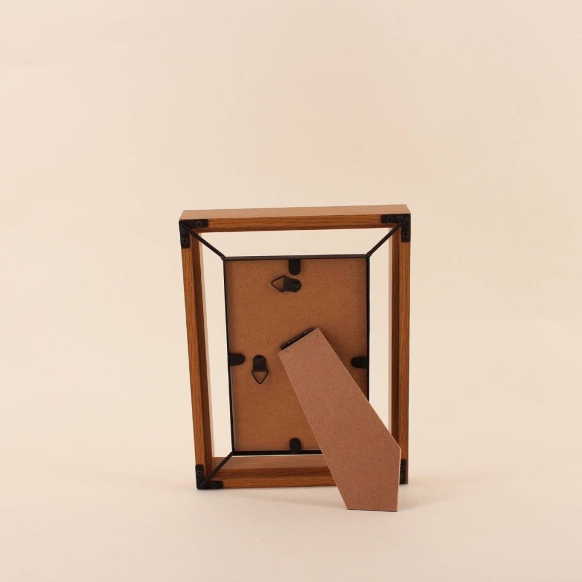 Cadre photo 3D métal et bois 10x15cm noir, ORNAMI