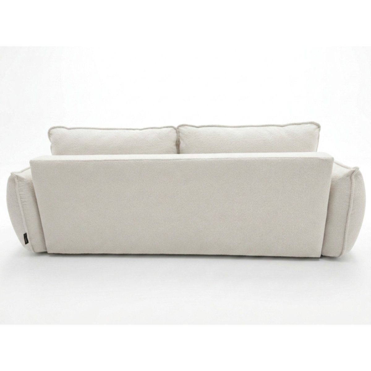 Canapé droit convertible 3 places en tissu chenille, ESMEE blanc, BOBOCHIC