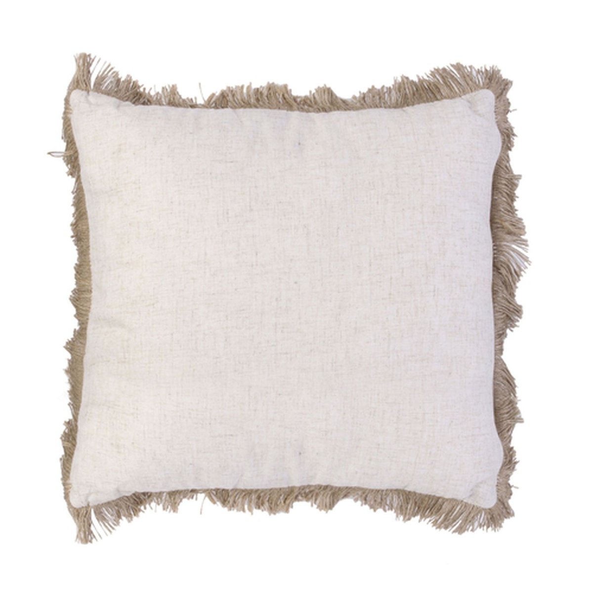 Coussin à franges en jute RAPHIA beige, THE HOME DECO FACTORY