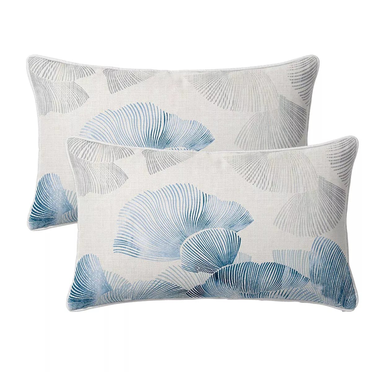Taie d'oreiller lin & coton lavé VAGUES indigo, GARNIER THIEBAUT