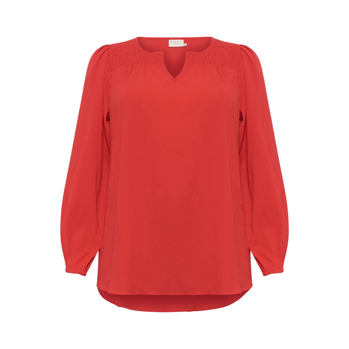 Blouse with long sleeve rouge true red, KAFFE CURVE