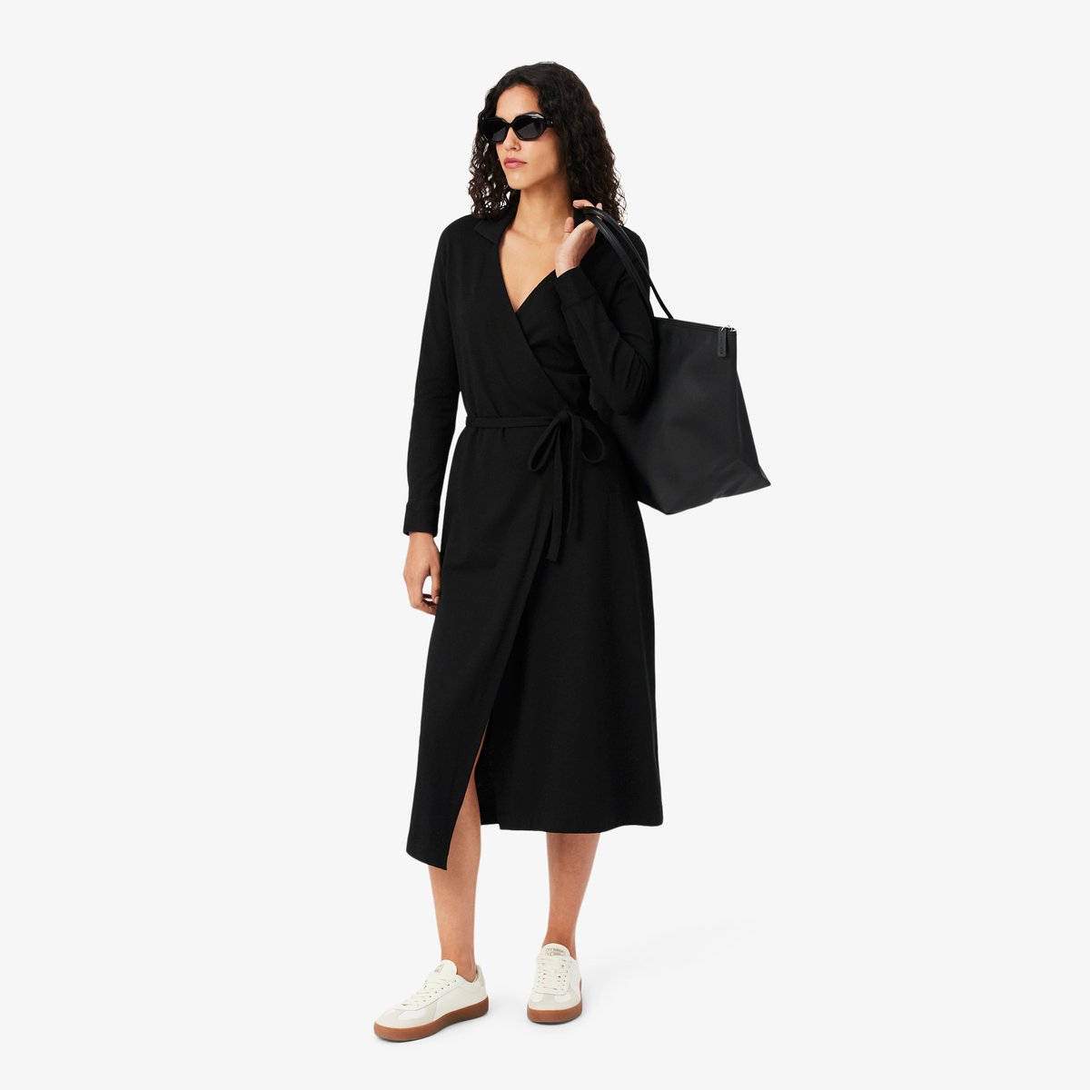 Robe polo portefeuille mini Piqué stretch noir-031, LACOSTE