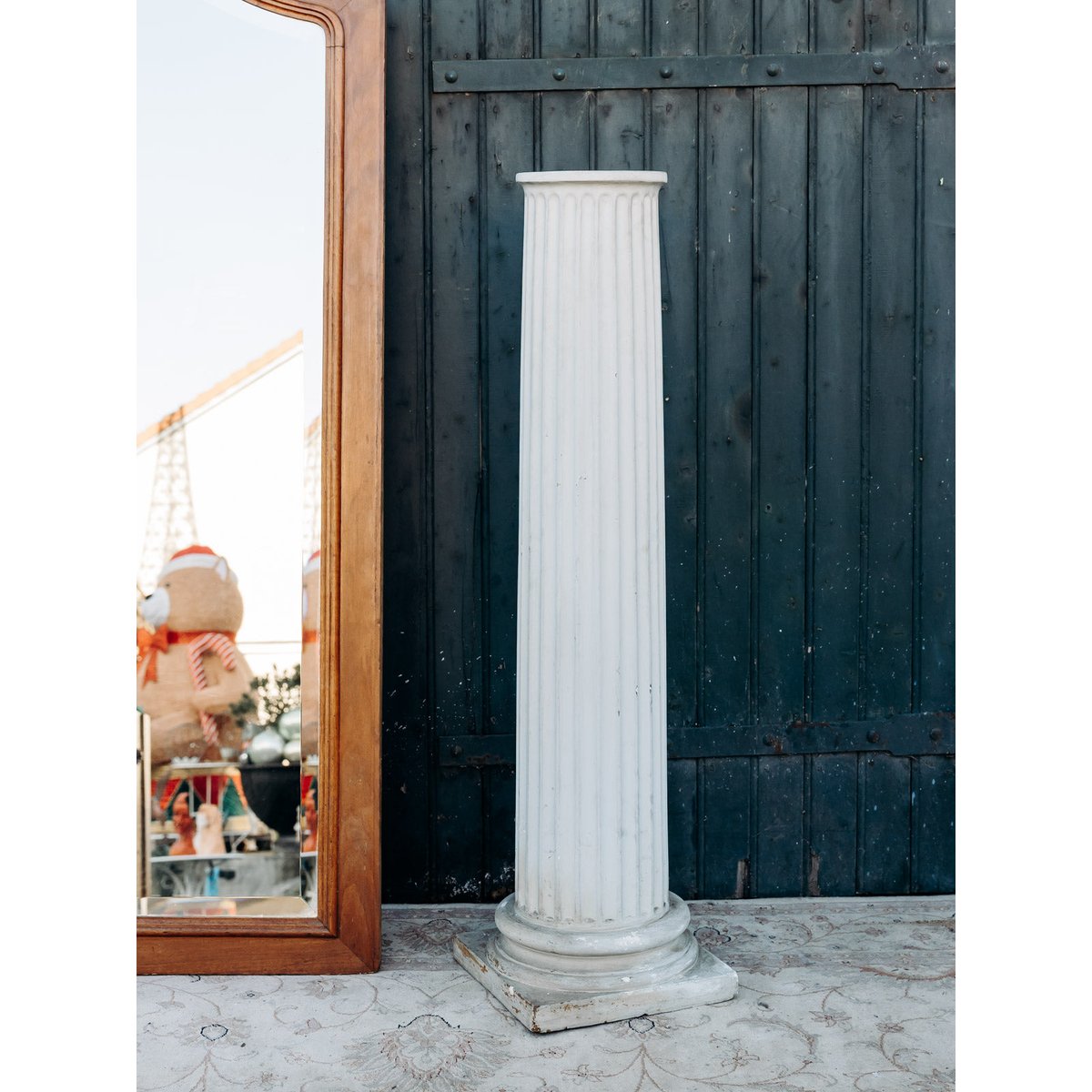 Grande colonne en plâtre Hanna N°736 - Bon état blanc, DEBONGOUT