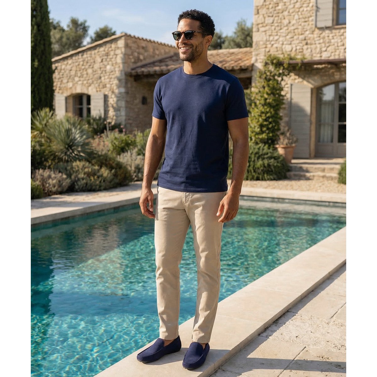 Mocassins daim DANDY bleu marine, FINSBURY