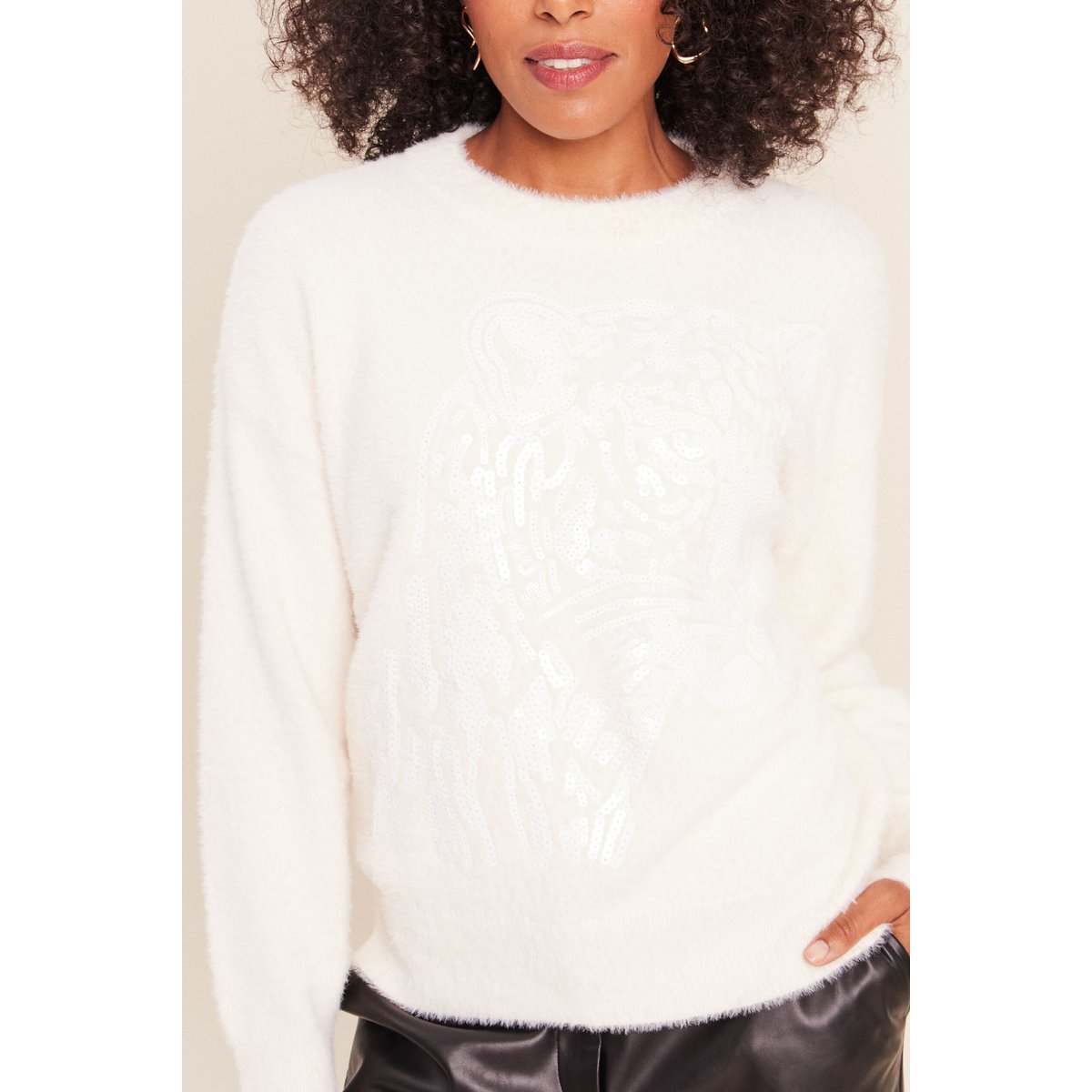 Pull col rond ecru, BREAL