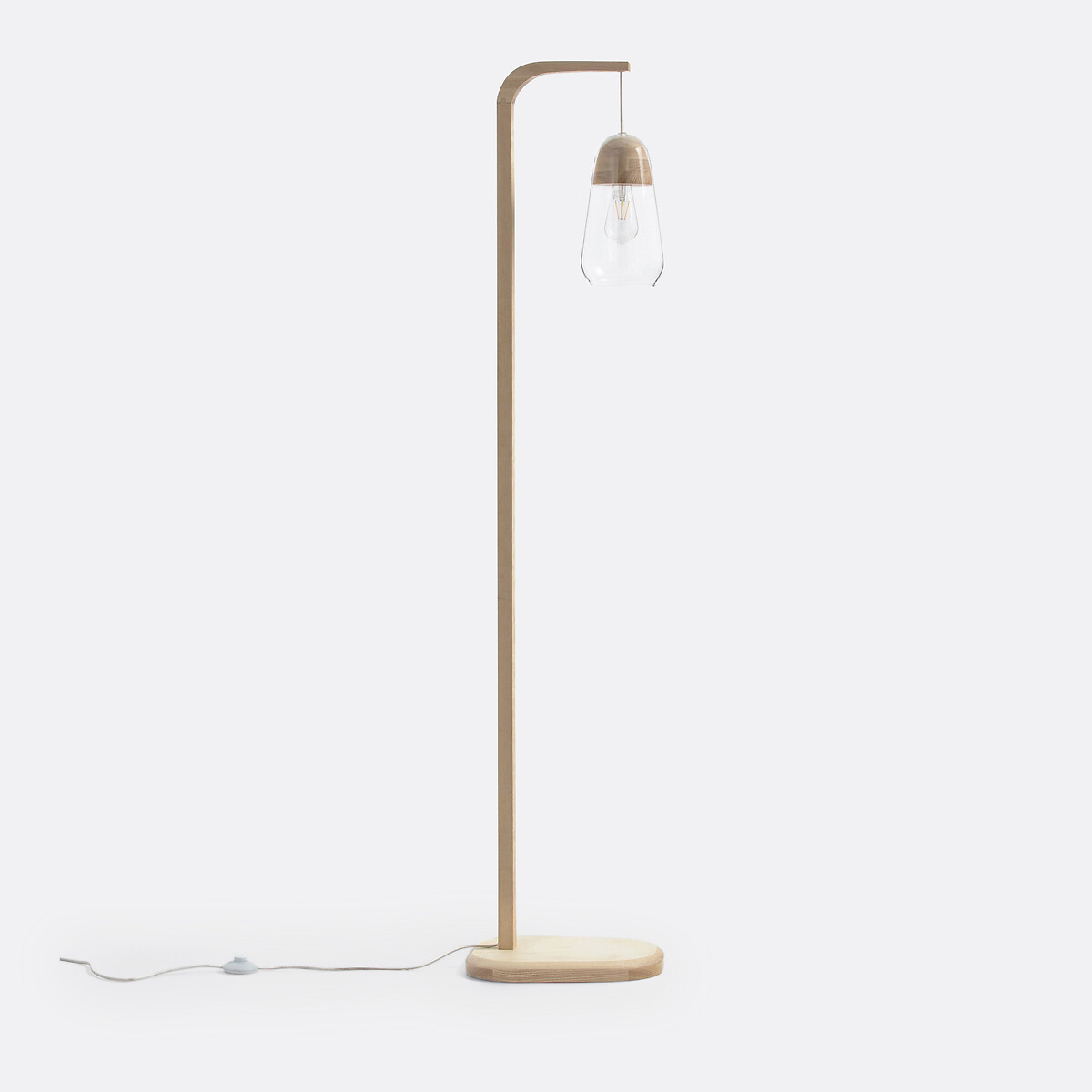 Lampadaire verre et bois Nasoa naturel, LA REDOUTE INTERIEURS