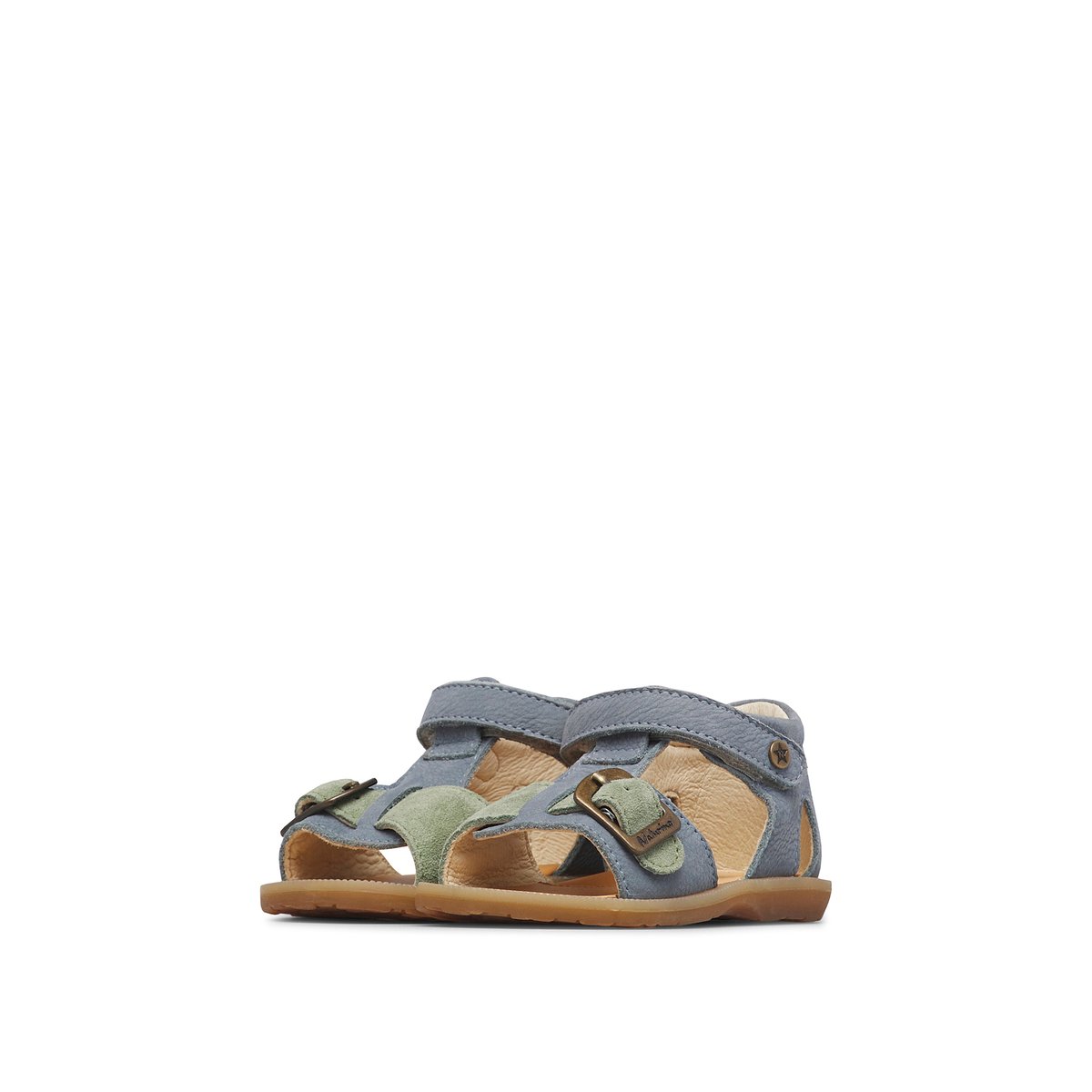 Sandales en cuir et en daim QUARZO céleste-, NATURINO