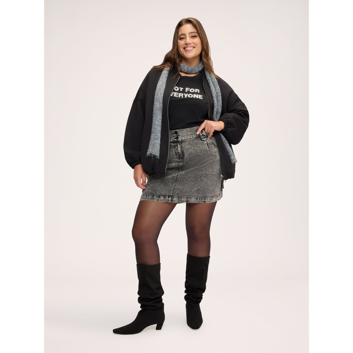 Minijupe stone washed gris, FIORELLA RUBINO