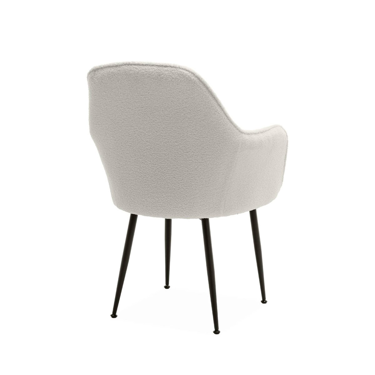 Fauteuil bouclette et pieds métal (lot de 2) SHELLA bouclette blanche, SWEEEK