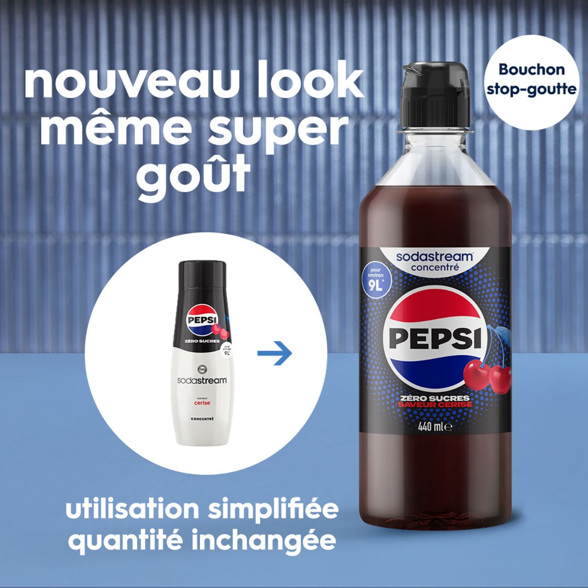 Concentré PEPSI CHERRY SANS SUCRE 440ml couleur unique, SODASTREAM
