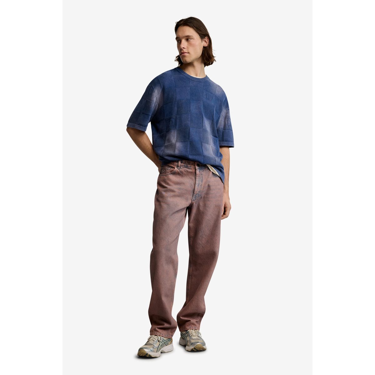 Jean uni rouge, DESIGUAL