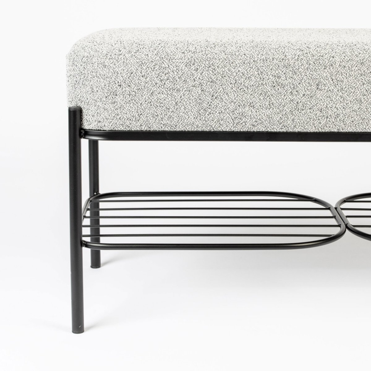 Banc en tissu et métal- MILOU gris chiné, DRAWER