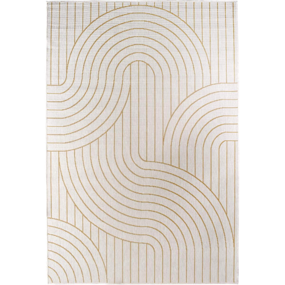Tapis extérieur, kilim reversible BC REVERSIBLE écru, jaune, UN AMOUR DE TAPIS