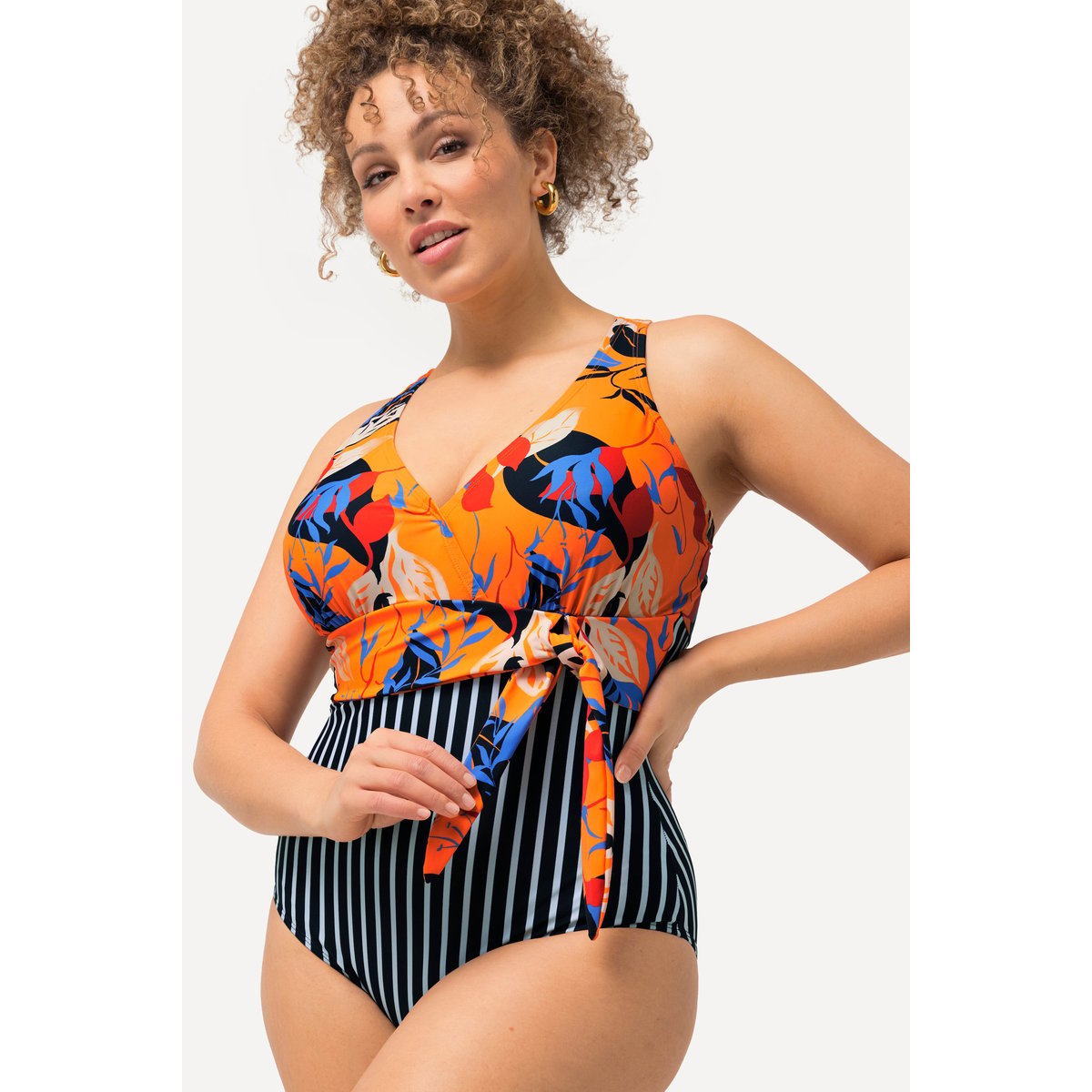 Maillot de bain aspect tour de cou orange clair, ULLA POPKEN
